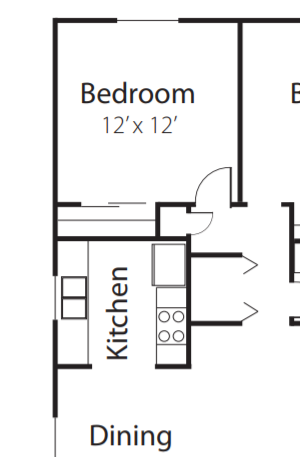 2 Bedroom with Garage 1009 SqFt
